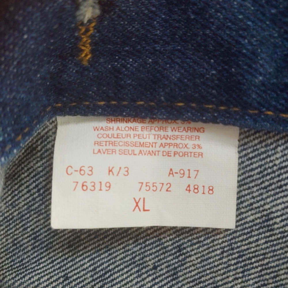 Rare Vintage 80's Levi's Blue Denim Chore Jacket Men's Size XL Made In Canada - Picture 11 of 15